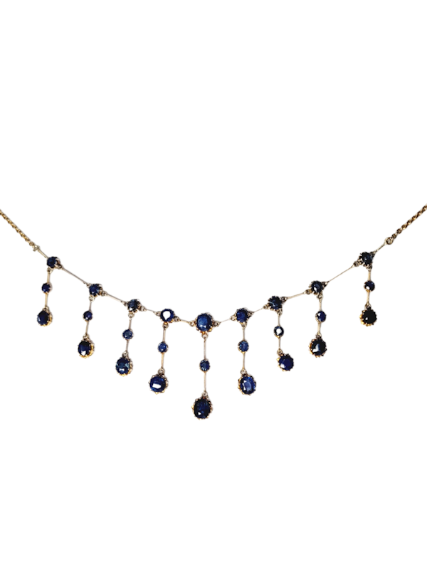 Antique sapphire fringe necklace SKU: 6011 DBGEMS - image 1