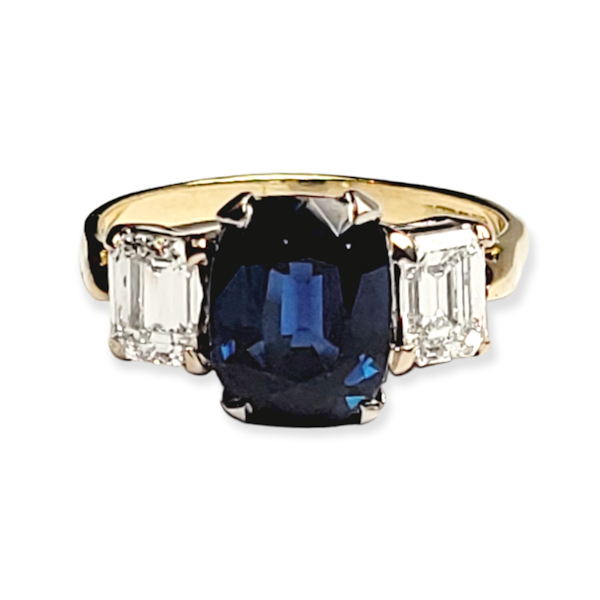 Sapphire and diamond three stone ring SKU: 6014 DBGEMS - image 1