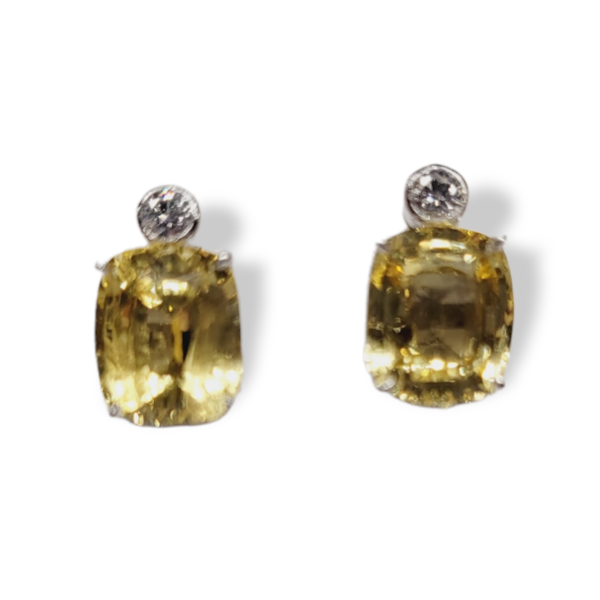 Yellow sapphire and diamond earrings SKU: 5538 DBGEMS - image 1
