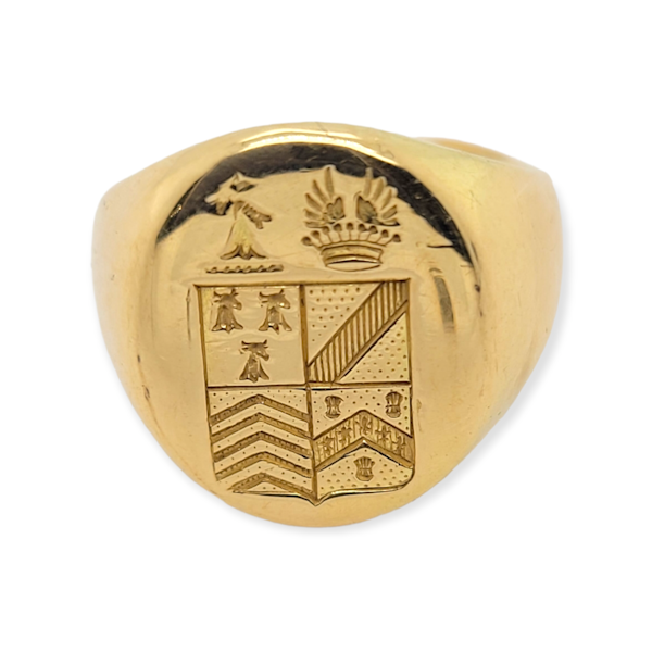 Seal engraved 18ct gold signet ring SKU: 6022 DBGEMS - image 2