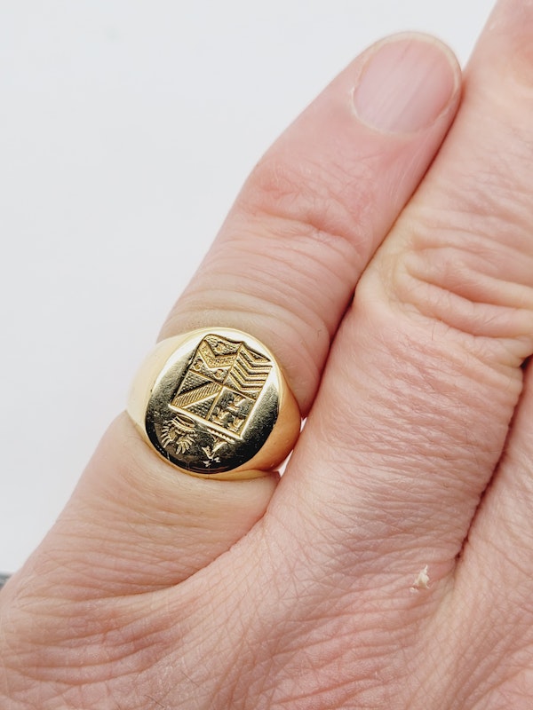 Seal engraved 18ct gold signet ring SKU: 6022 DBGEMS - image 3