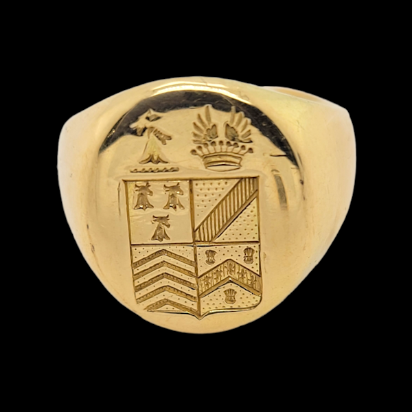 Seal engraved 18ct gold signet ring SKU: 6022 DBGEMS - image 1