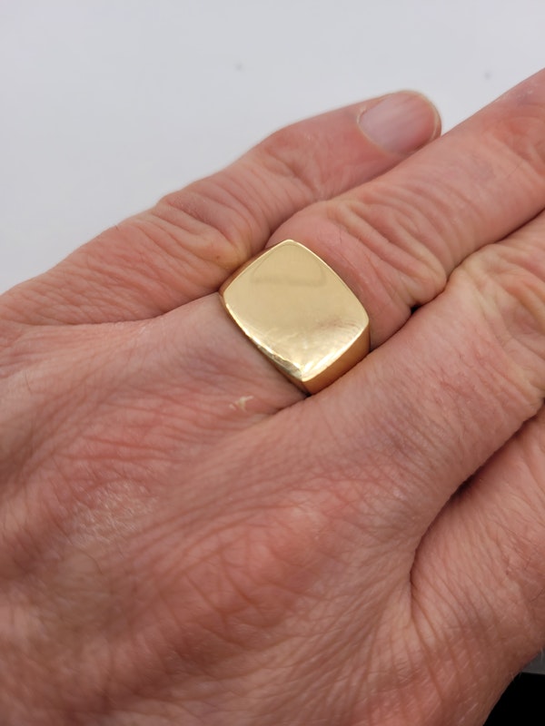 Plain tonneau 18ct gold signet ring SKU: 6023 DBGEMS - image 2