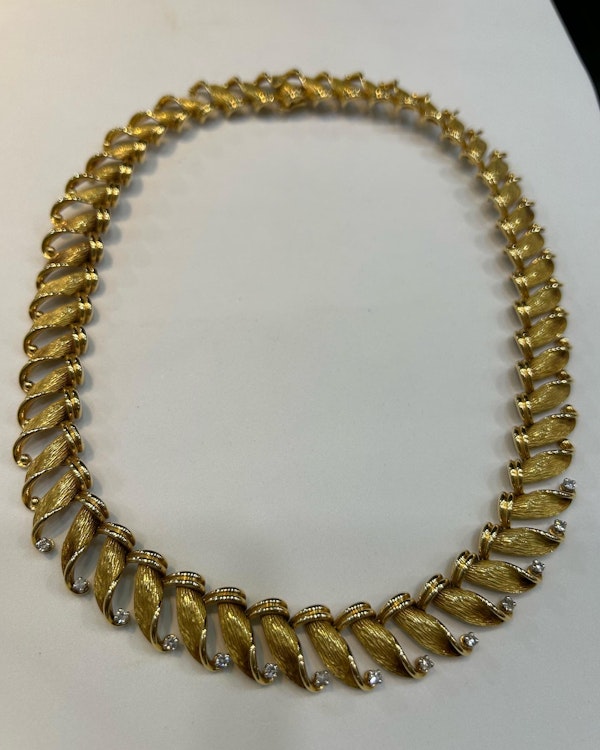 Vintage French 18ct gold diamond necklace at Deco & Vintage - image 2