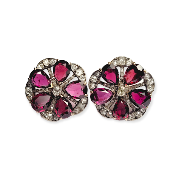 Antique garnet and diamond earrings SKU: 6048 DBGEMS - image 1