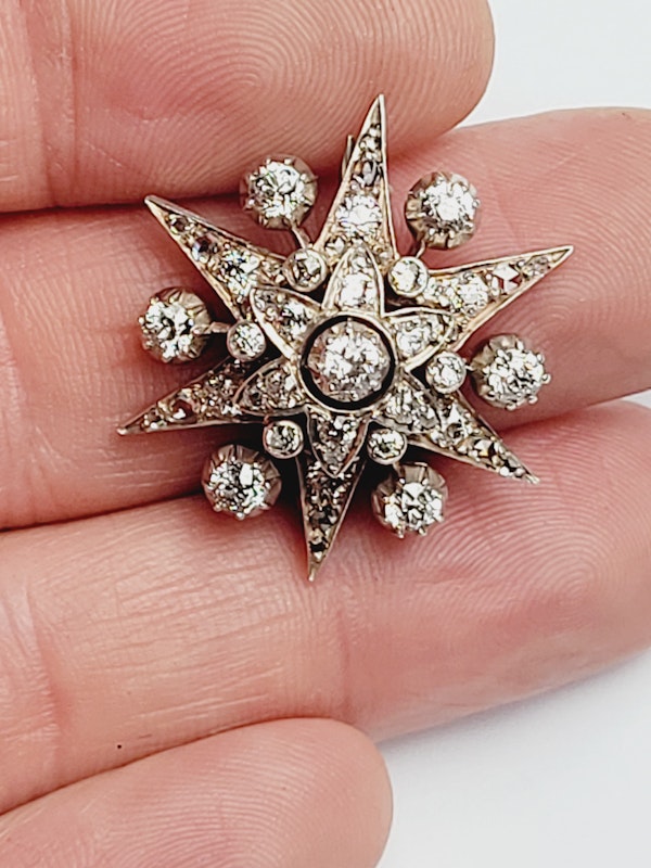 Antique diamond star brooch SKU: 6047 DBGEMS - image 3