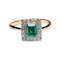 Edwardian emerald and diamond engagement ring SKU: 6045 DBGEMS - image 2