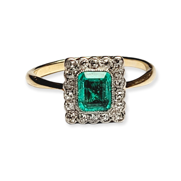 Edwardian emerald and diamond engagement ring SKU: 6045 DBGEMS - image 2