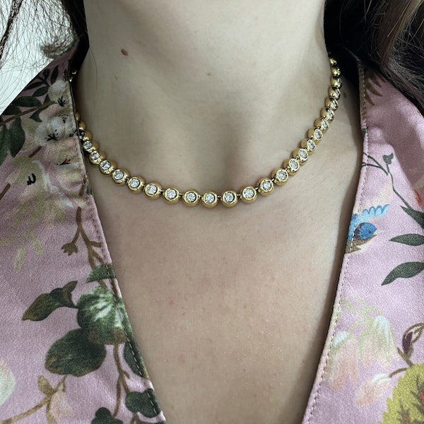 Vintage Italian Diamond And Gold Necklace, 8.00 Carats, Circa 1990 - image 5