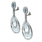 Modern Blue Topaz, Briolette Diamond And Oxidised Gold Drop Earrings - image 2