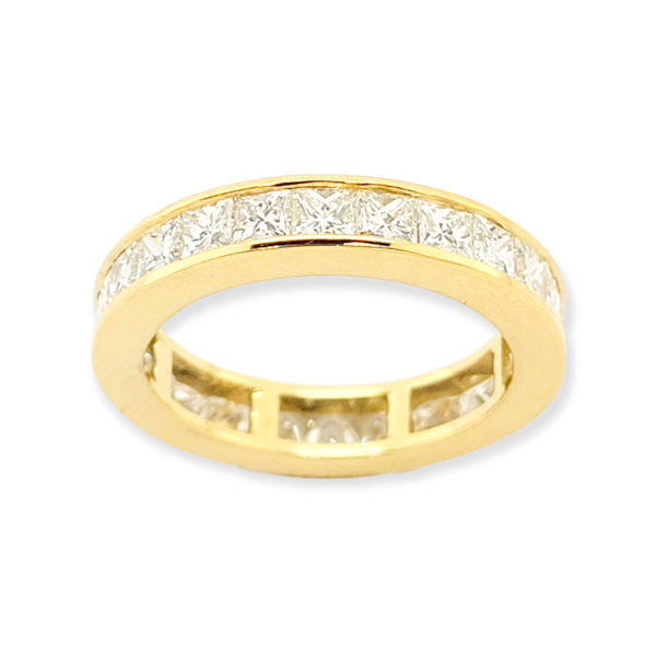 Princess cut diamond eternity ring set in yellow gold SKU: 6052 DBGEMS - image 1