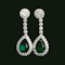 Modern emerald and diamond drop earrings SKU: 6050 DBGEMS - image 1