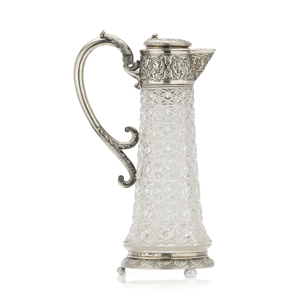 Antique Russian Sliver and Crystal Claret Jug c.1890 Moscow - image 6