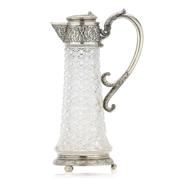 Antique Russian Sliver and Crystal Claret Jug c.1890 Moscow - image 4