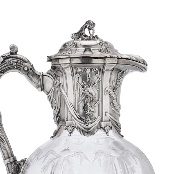 Antique 19th century continental sliver and cut glass Claret Jug - image 4