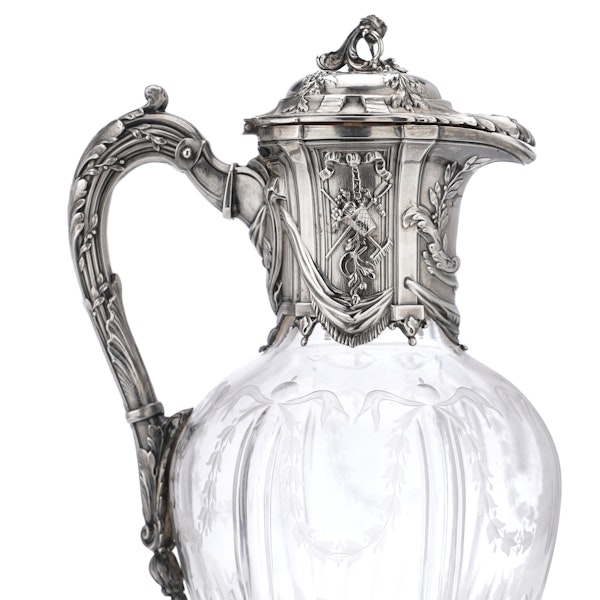 Antique 19th century continental sliver and cut glass Claret Jug - image 5