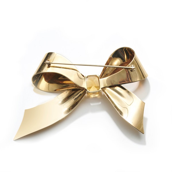 Vintage Tiffany & Co. Citrine And Gold Bow Brooch, Circa 1947 - image 4