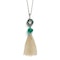 Emerald, Pearl, Diamond and Platinum Tassel Pendant Necklace - image 2