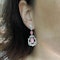 Conch Pearl, Diamond and Platinum Drop Earrings - image 4