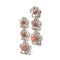 Conch Pearl, Rose Cut Diamond and Platinum Flower Drop Earrings - image 2