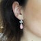 Conch Pearl, Diamond and Platinum Earrings - image 4