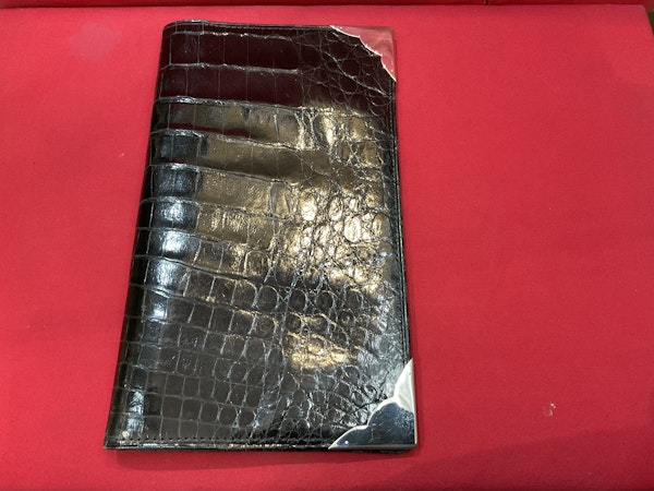 A large Antique Crocodile & Silver Wallet - image 3
