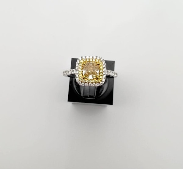 Natural Fancy Yellow Diamond Ring - image 1