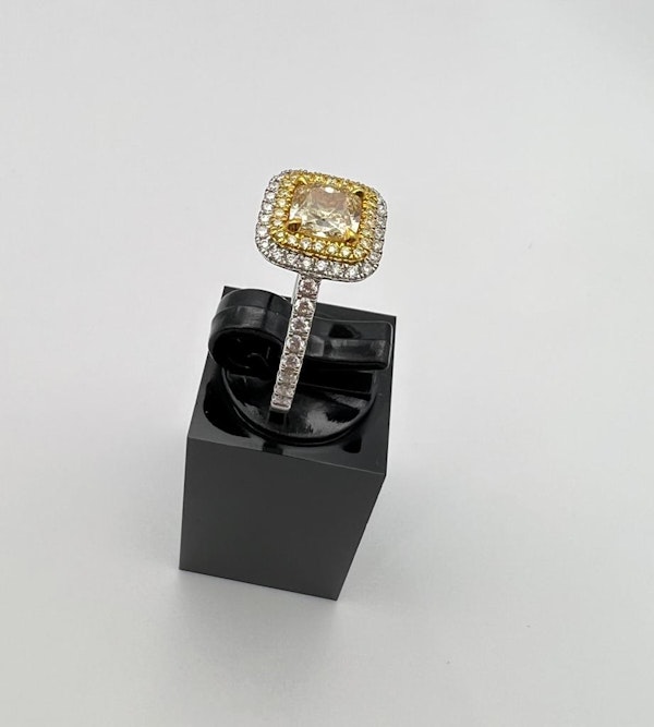 Natural Fancy Yellow Diamond Ring - image 2