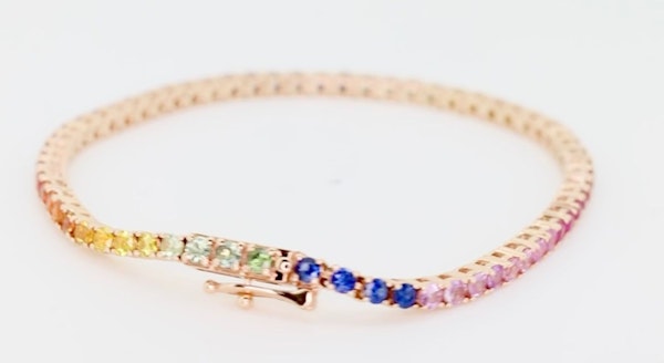 Rainbow Sapphire Tennis Bracelet SOLD - image 3