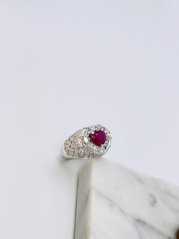 Beautiful Heart Ruby&Diamond Ring - image 7