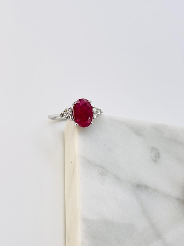 Beautiful Ruby Ring With Diamonds - image 2
