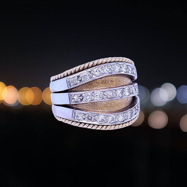 Vintage Diamond 3 Band Ring. - image 3