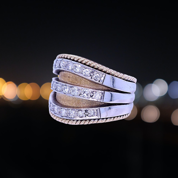 Vintage Diamond 3 Band Ring. - image 5