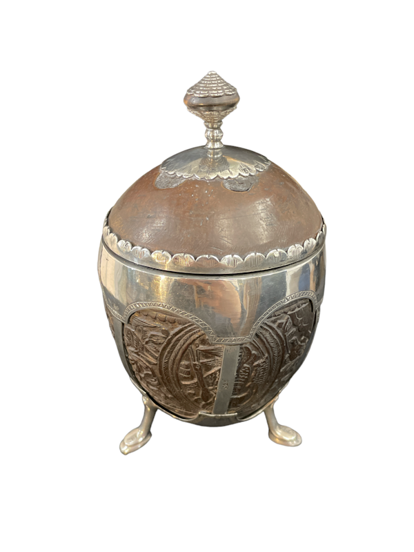 Russian Sliver And Coconut Tea Caddy Box, Moscow 1869 - image 2