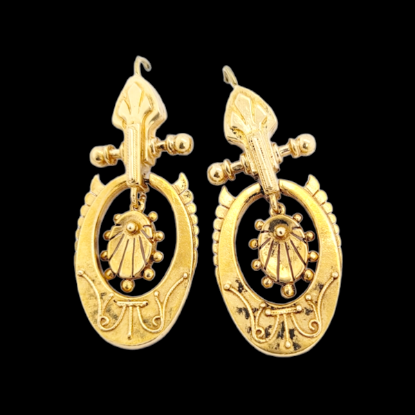 Antique Etruscan revival earrings SKU: 6145 DBGEMS - image 1