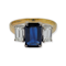 Sapphire and diamond baguette engagement ring SKU: 6146 DBGEMS - image 1