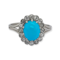 Turquoise and diamond cluster ring SKU: 6148 FBGEMS - image 1