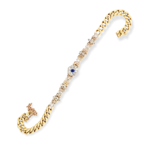 Antique sapphire and diamond gold bracelet SKU: 6153 DBGEMS - image 2