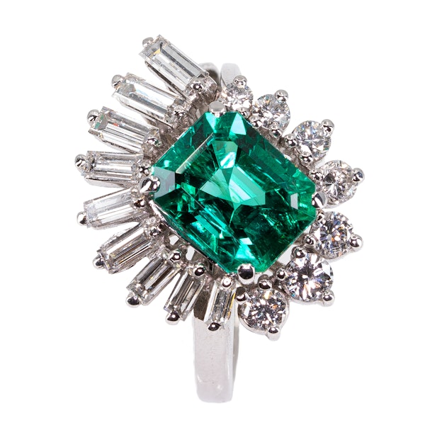 A Fine Emerald Dress Ring Offered by The Gilded Lily. - image 2