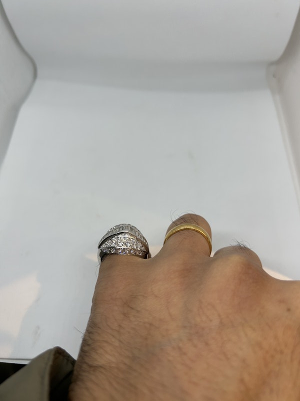 1950,s French diamond platinum ring at Deco&Vintage Ltd - image 5