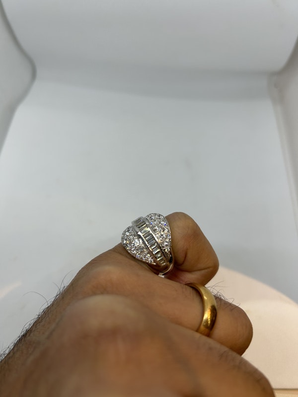 1950,s French diamond platinum ring at Deco&Vintage Ltd - image 3