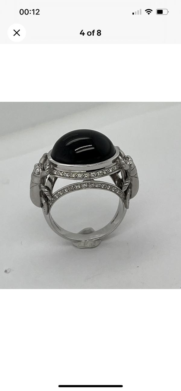 Theo Fennel Beetle Ring Onyx & Diamond 18ct White Gold - image 2