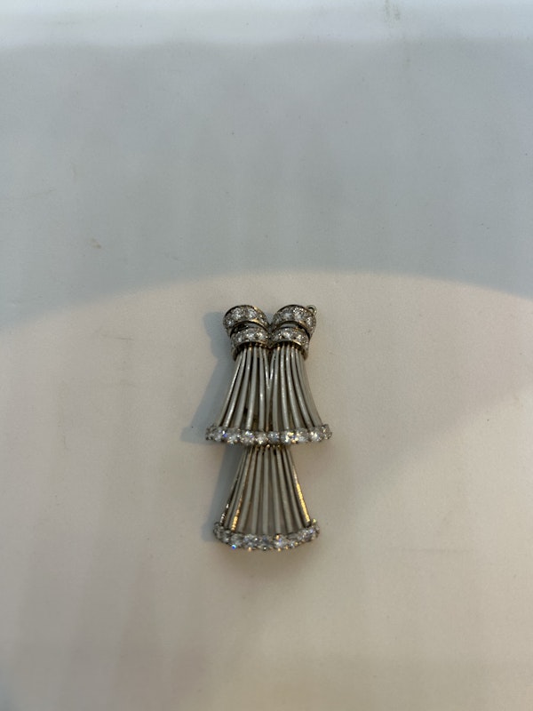1950,s French diamond platinum pendant/brooch at Deco&Vintage Ltd - image 5