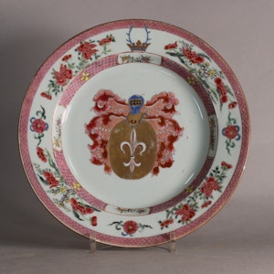 Chinese famille rose armorial dish, Qianlong (1736-95)