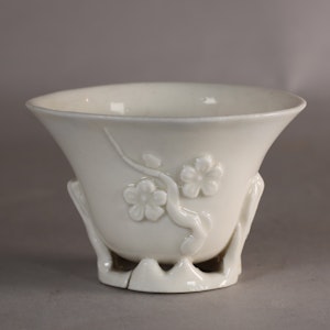 Chinese blanc de chine libation cup, Kangxi (1662-1722)