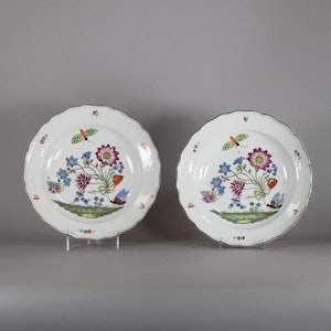Pair of Meissen Porcelain 'Bienenmuster' soup plates, circa 1740