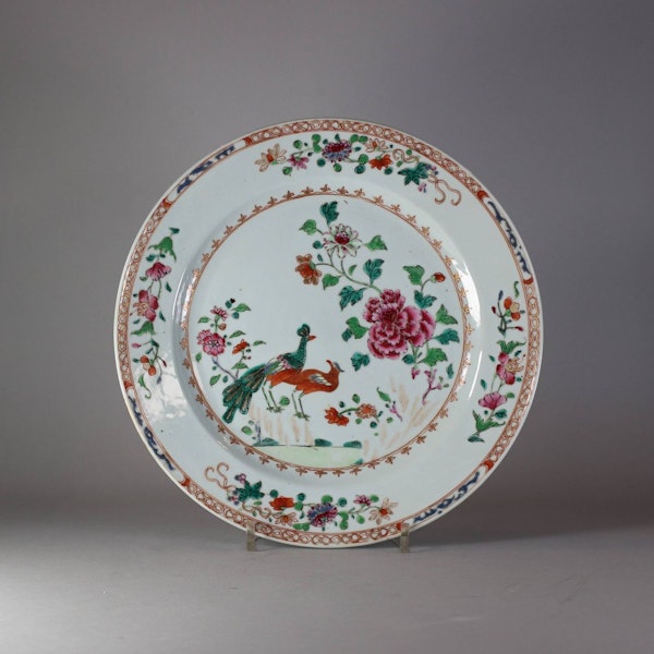 A Chinese famille rose 'Double peacock' dish, Qianlong (1736-1795), - image 2