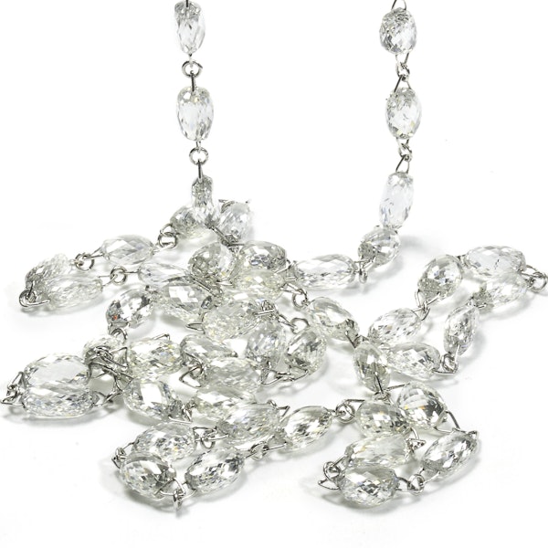 Modern Briolette Diamond and White Gold Necklace, 36.83ct - image 2