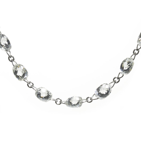 Modern Briolette Diamond and White Gold Necklace, 36.83ct - image 4