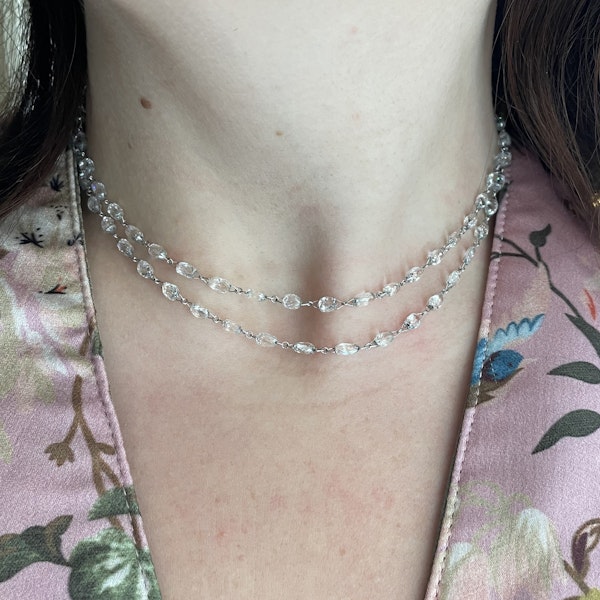 Modern Briolette Diamond and White Gold Necklace, 36.83ct - image 5